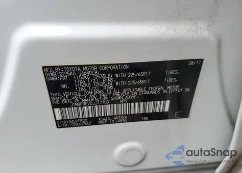 2018 Toyota Rav4 Le z USA, uszkodzony, nr VIN JTMBFREV0JJ177501